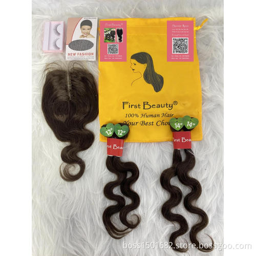 First Beaut Sweet body wave set bundles 8 piece human hair bundles three length (10+12+14) inch